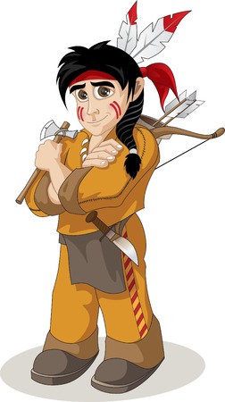 A young American Indian chiefのイラスト素材