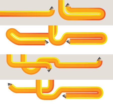 line orange pencilのイラスト素材