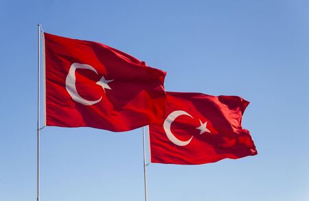 Turkish flagsの写真素材