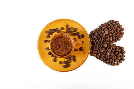 coffee heart coffee beansの写真素材