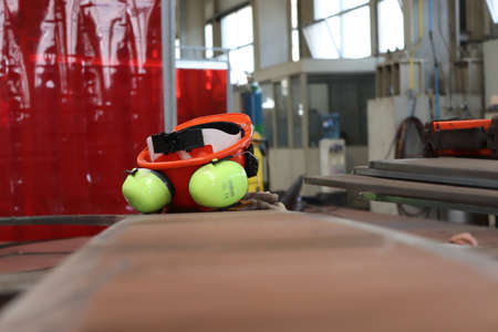 Production line of the factory for the production of metal products. Industrial background