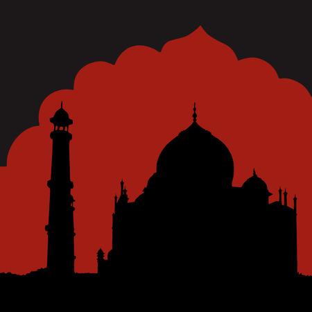 Taj Mahal view through the arch, Agra, Uttah Pradesh, Indiaのイラスト素材