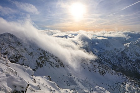 Panorama from Kasprowy Wierch mountain in Hight Tatras, Polandの写真素材