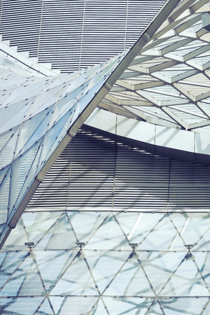 Abstract reflection of modern city glass facades