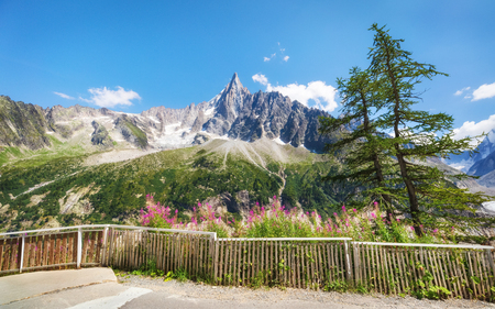 Traveling to beautiful French Alps in summerの写真素材