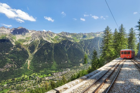 Traveling to high French Alps in summerの写真素材
