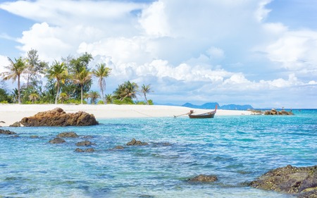 Asian tropical beach paradise in Thailandの写真素材