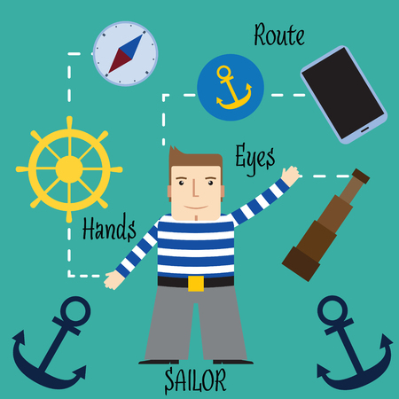 Important and responsible work of the seaman.のイラスト素材