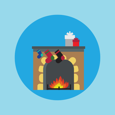 Fireplace Christmas. のイラスト素材