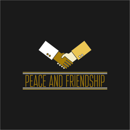 Peace and friendship concept icon thin line for web and mobile, modern minimalistic flat design. Print for t-shirt.のイラスト素材
