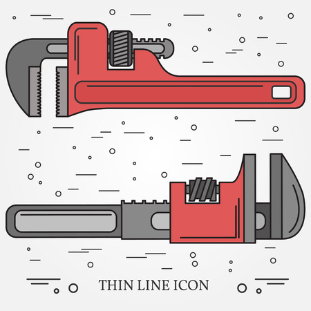 Wrench Icons. Wrench Icons Vector. Wrench Icons Drawing. Wrench Icons Image. Wrench Icons Graphic. Wrench Icons Art. Wrench Icons JPG. Wrench Icons JPEG. Wrench  Icons EPS - stock vector. Think line icons.のイラスト素材