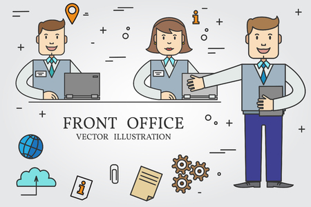 Front office. Thin line icon. Vector.のイラスト素材