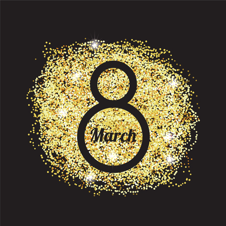 Gold glitter Women's Day.Women's Day . Women's Day Drawing. Women's Day Image. Women's Day Graphic. Women's Day Art.のイラスト素材