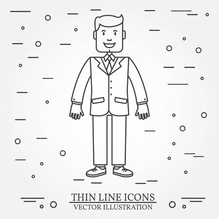 Businessman thin line icon.のイラスト素材