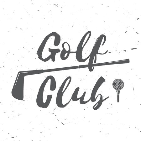 Golf club concept with golf ball silhouette. Vector golfing club retro badge. Concept for shirt, print, seal or stamp. Typography design- stock vector.のイラスト素材