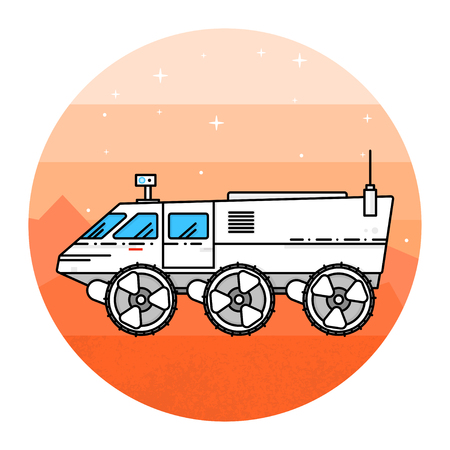 Mars rover on the white background.の写真素材