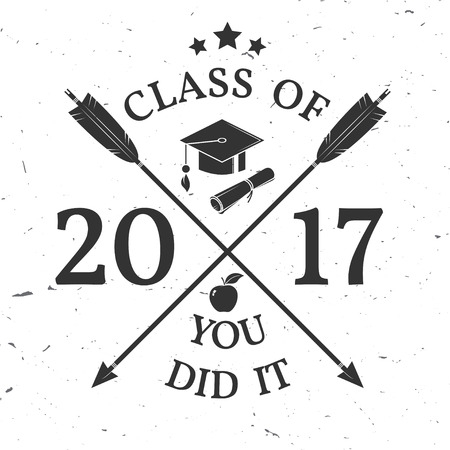 Vector Class of 2017 badge.のイラスト素材