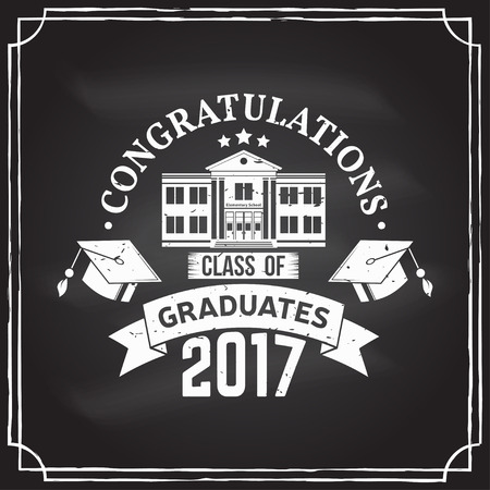 Vector Congratulations graduates Class of 2017 badge.のイラスト素材