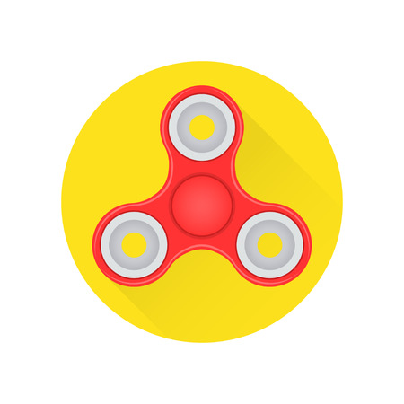 Hand fidget spinner toy flat icon on the white background.のイラスト素材