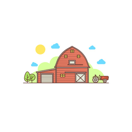 Thin line american farm icon.のイラスト素材