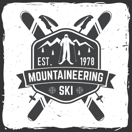 Ski club concept with skier.のイラスト素材