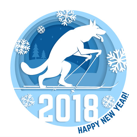 2018 Happy New Year greeting cardのイラスト素材