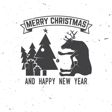 Merry Christmas and Happy New Year 2018 retro template with Santa Clausのイラスト素材