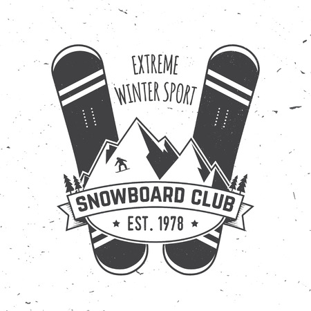 Snowboard Club. Vector illustration. Concept for shirt, print, stamp or tee.のイラスト素材