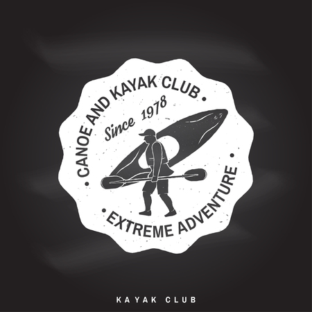 Canoe and kayak club badge Vector illustration.のイラスト素材