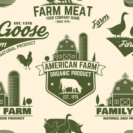 American Farm seamless pattern. Vector.のイラスト素材