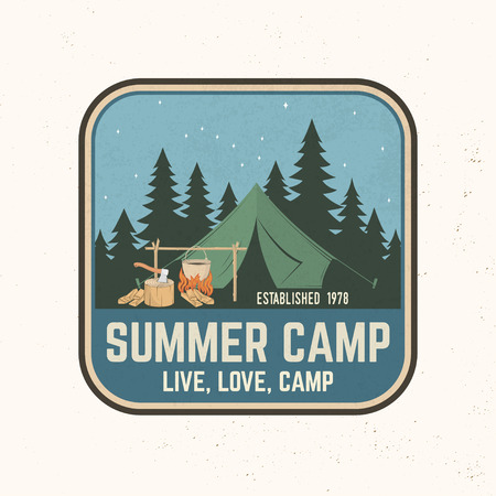 Summer camp vector illustration. Concept for shirt or icon, print, stamp or tee.のイラスト素材