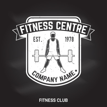 Fitness centre badge. Vector. For fitness centers emblems, gym signsのイラスト素材
