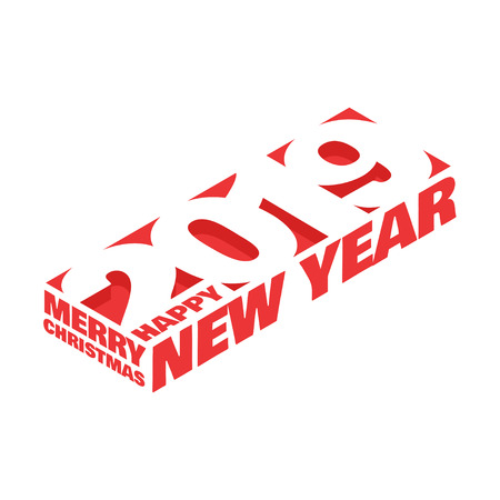 2019 Happy New Year greeting cardのイラスト素材