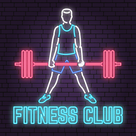 Fitness centre badge. Vector. For fitness centers emblems, gym signsのイラスト素材