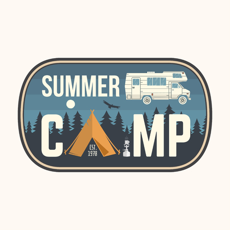 Summer camp. Vector illustration. Concept for shirt or logo, print, stamp or tee.のイラスト素材