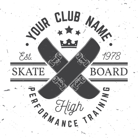 Skateboard club badge. Vector illustration.のイラスト素材