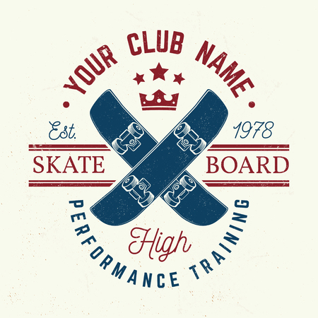 Skateboard club badge. Vector illustration.のイラスト素材