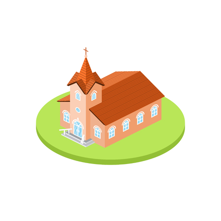 Isometric church icon. For web design and application interface, also useful for infographics.のイラスト素材