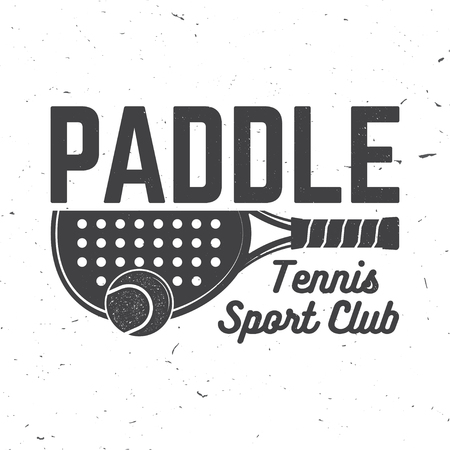 Paddle tennis sport club badge, emblem or sign. Vector illustration.のイラスト素材