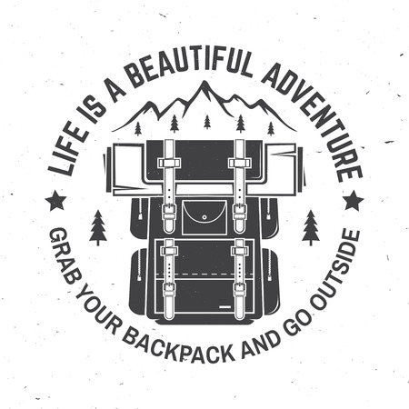 Life is a beautiful adventure. Vector illustration. Concept for shirt or logo, print, stamp or teeのイラスト素材