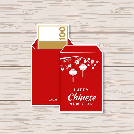 Happy Chinese New Year Sticker Design Vector Chinese New Year