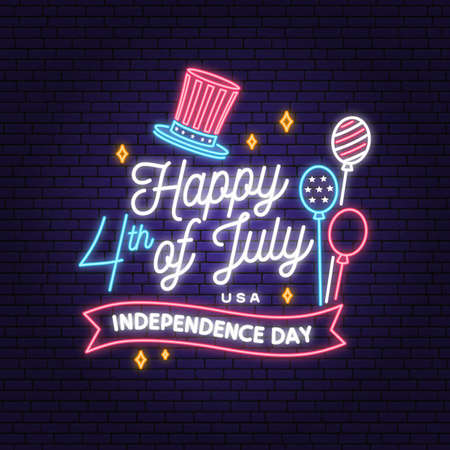 Vintage 4th of july design in retro style.のイラスト素材