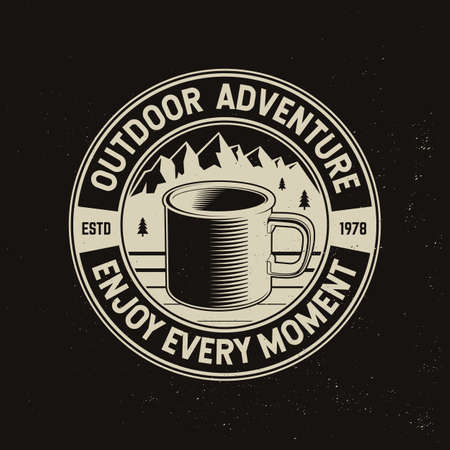 Enjoy every moment. Outdoor adventure. Vector illustration.のイラスト素材