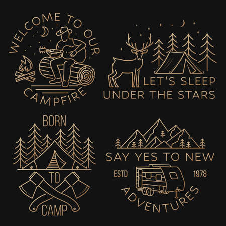 Welcome to our campfire. Vector illustration.のイラスト素材