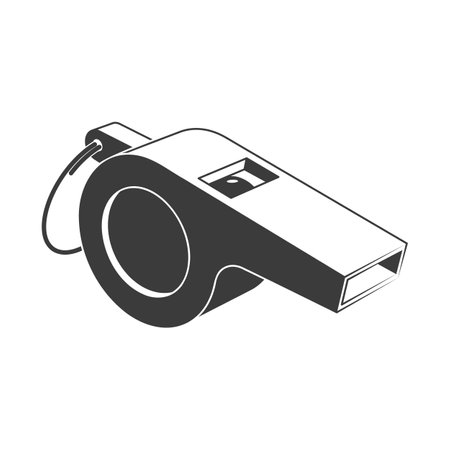 Referee whistle icon silhouettes. Vector illustration. Sport whistleのイラスト素材