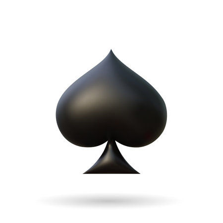 Spades Suit 3d. Vector illustration. Poker playing card. Symbols for casino, apps and websites or game designのイラスト素材