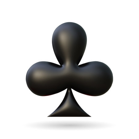 Club suit playing card 3d. Vector illustration. Poker playing card. Symbols for casino, apps and websites or game designのイラスト素材