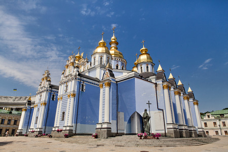 St. Michael's Golden-Domed Monastery - famous church complex in Kiev, Ukraineの写真素材