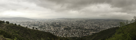 Panorama aerial view of Tbilisi downtownの写真素材