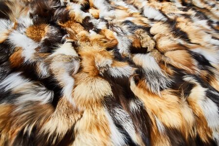 Bed cover made of natural fur